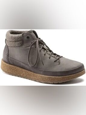 NWT! Birkenstock Honnef High Suede Leather Sneakers, Grey Taupe, Size 36 / W 6